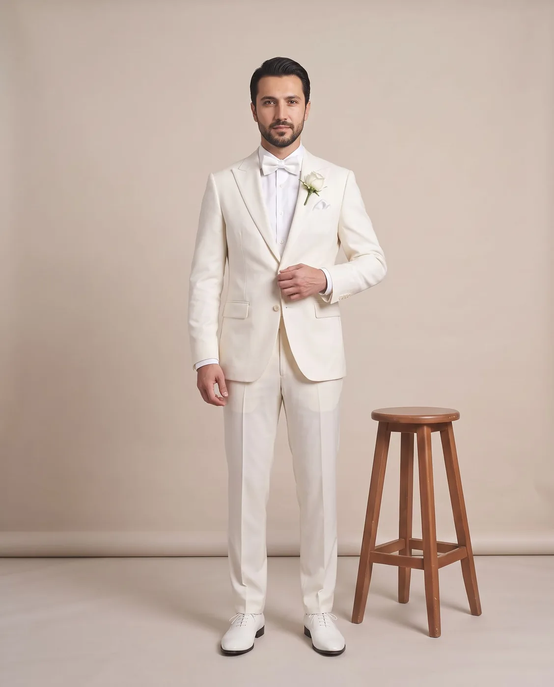 Beyaz Klasik Damatlık — Papyon